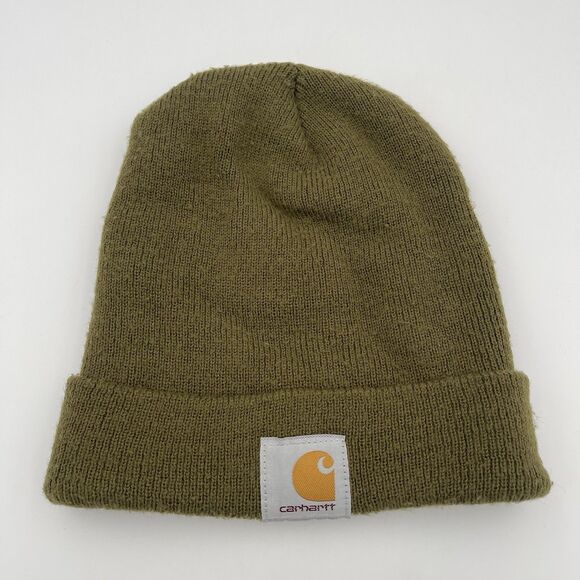 Carhartt Olive Green Double Sided Winter Beanie Hat Cap - Model 104068-396 - Picture 1 of 7
